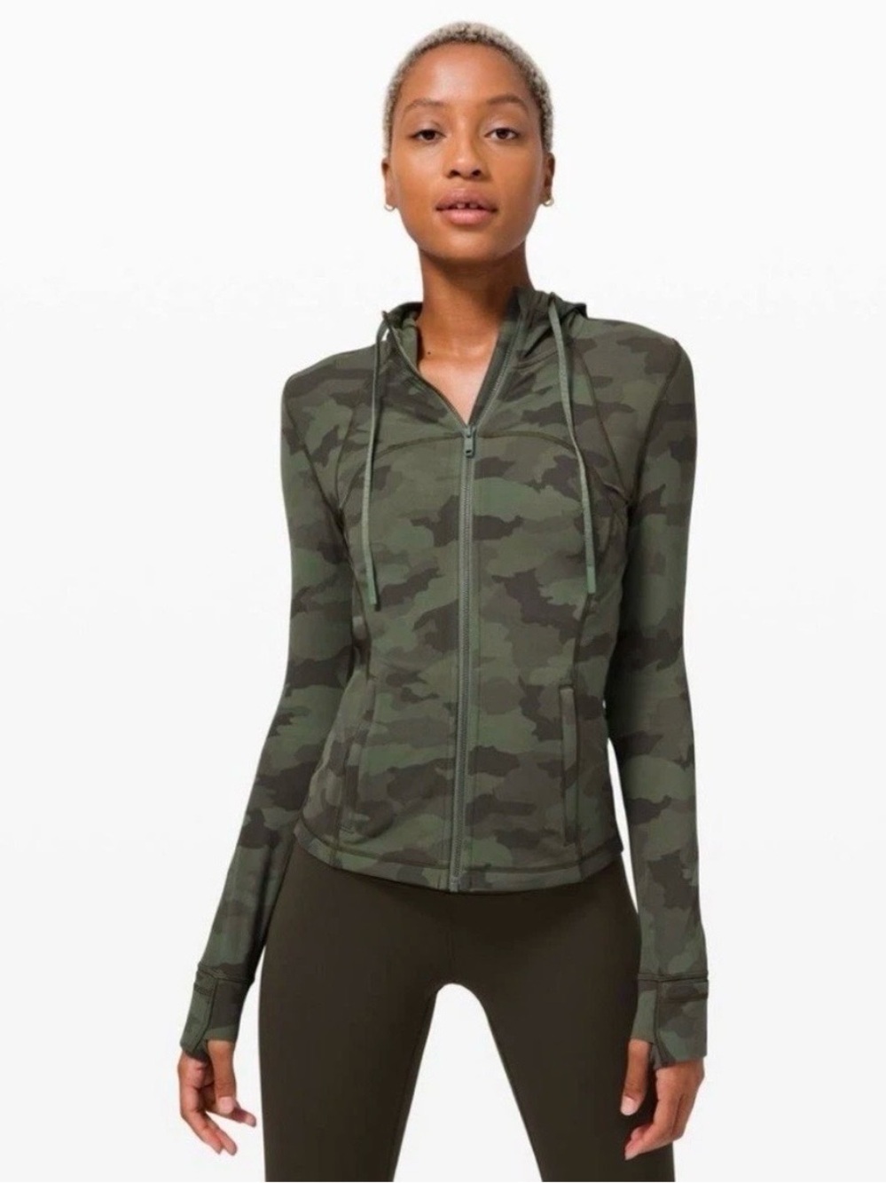 Lululemon Hooded Define Jacket Size 4 Camo Green - Picture 6 of 9